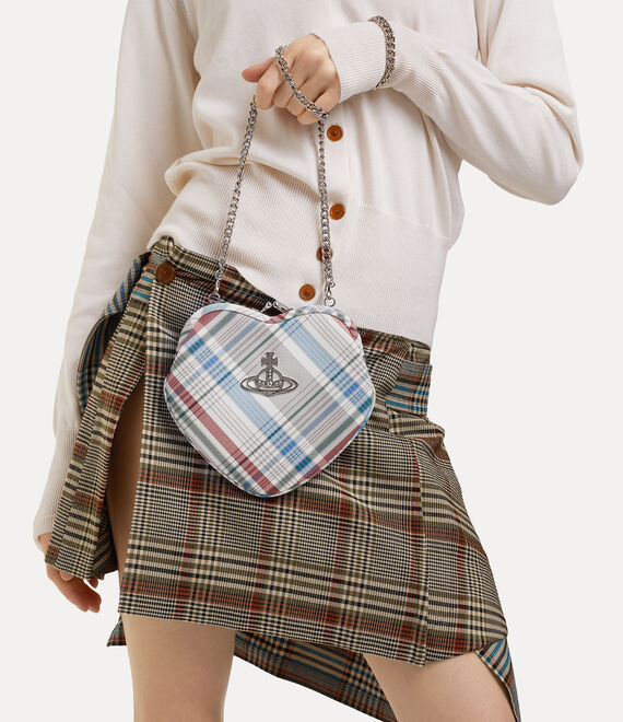 Vivienne Westwood Belle Heart Frame Purse in MADRAS CHECK